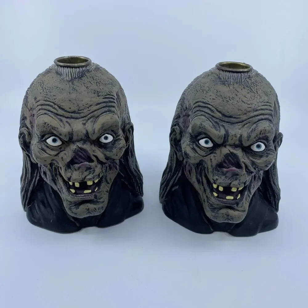 1999 Rubie's Costume Co. Tales From The Crypt Cryptkeeper Candle Holders Set